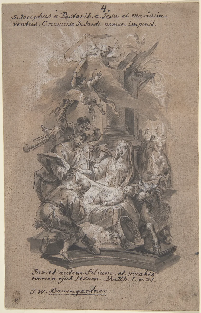 Nativity by Johann Wolfgang Baumgartner, drawing, 1732-1761