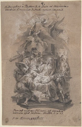 Nativity by Johann Wolfgang Baumgartner, drawing, 1732-1761