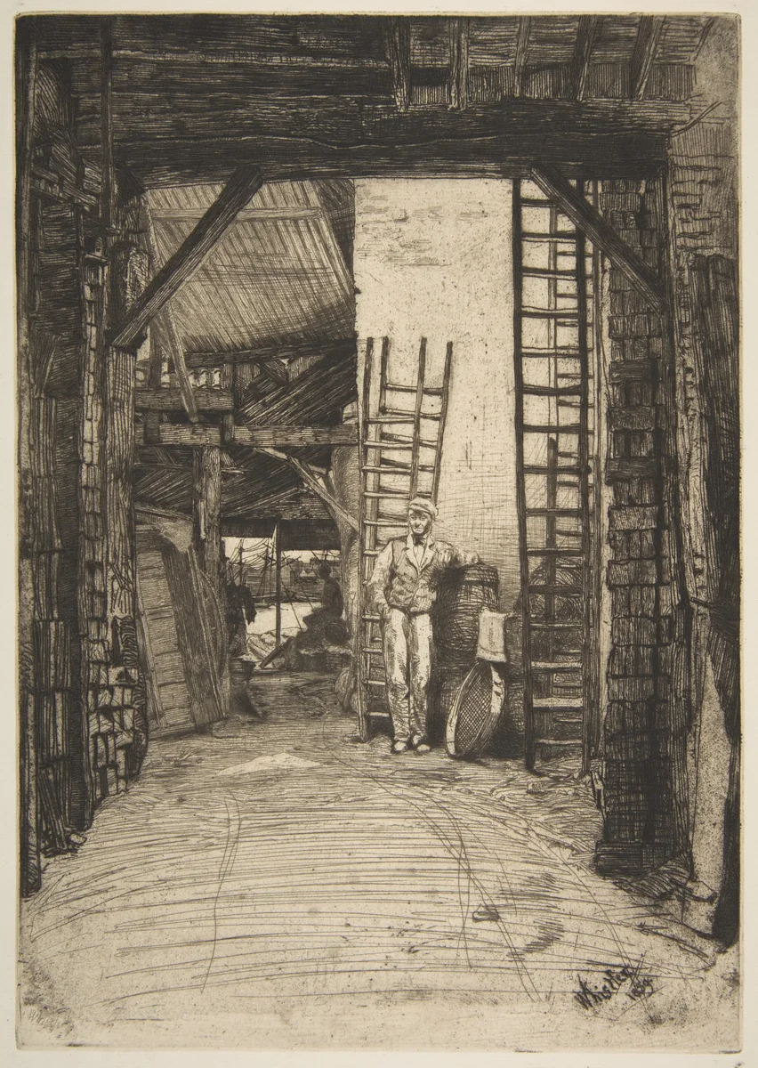 The Lime-Burner (W. Jones, Lime-Burner, Thames Street) by James McNeill Whistler, print, 1859