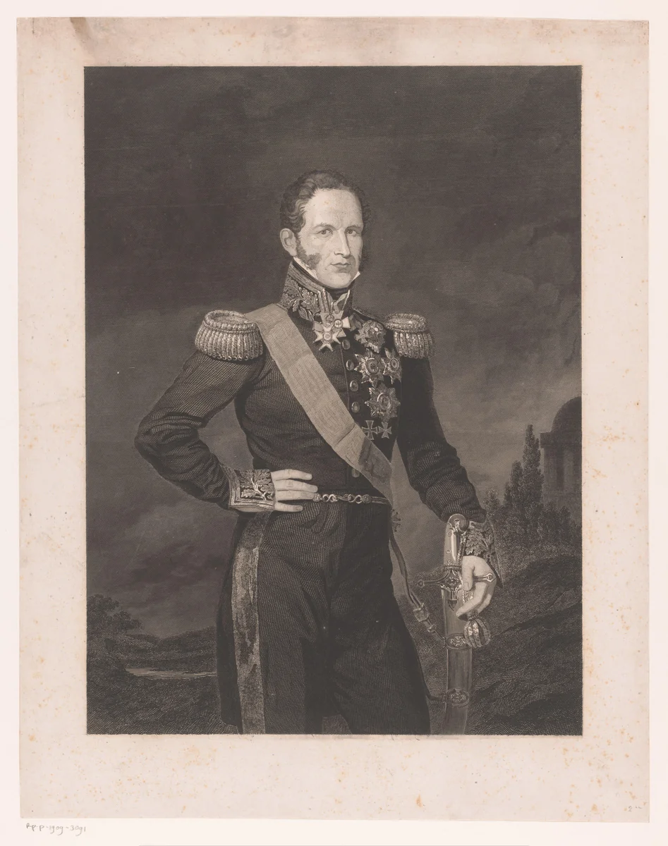 Portret van Leopold I by Erin Corr, print, 1834