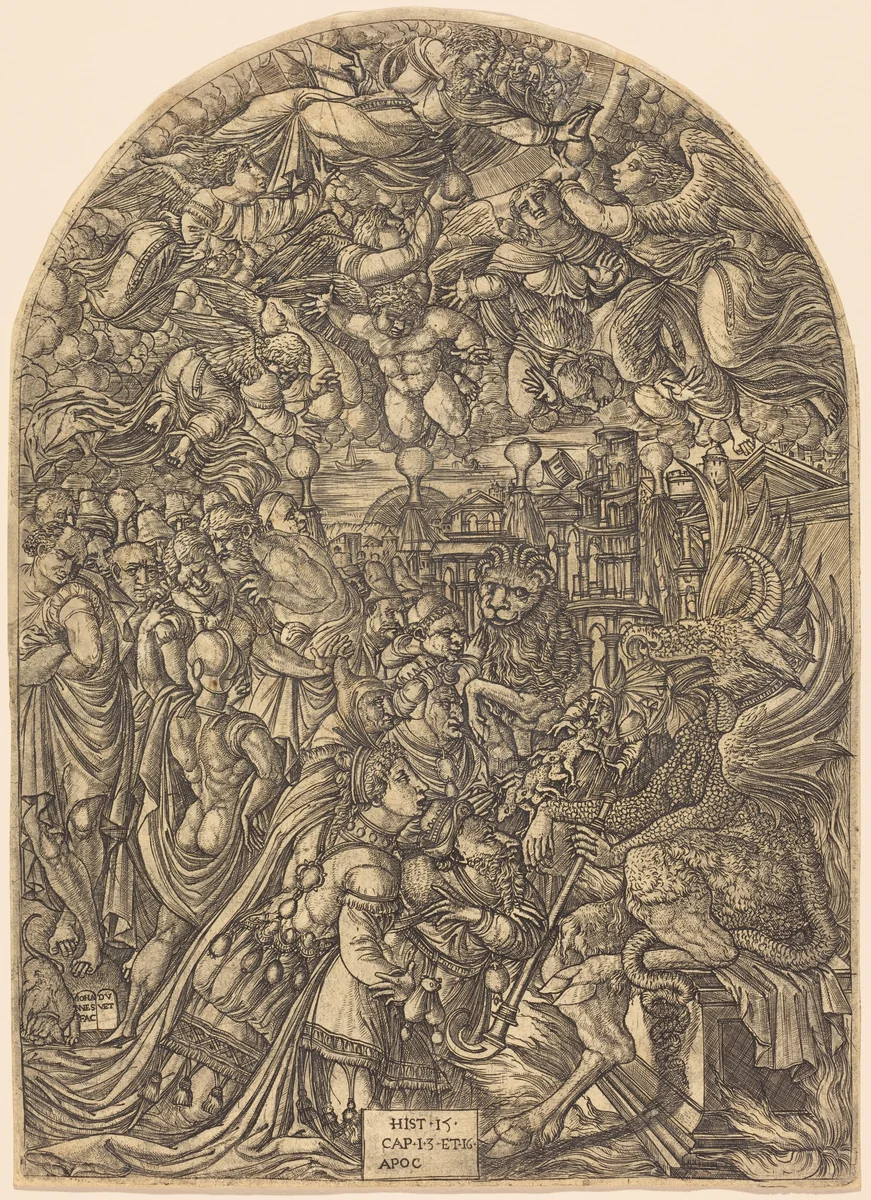 The Dragon and the Beast by Jean Duvet, print, 1546-1556