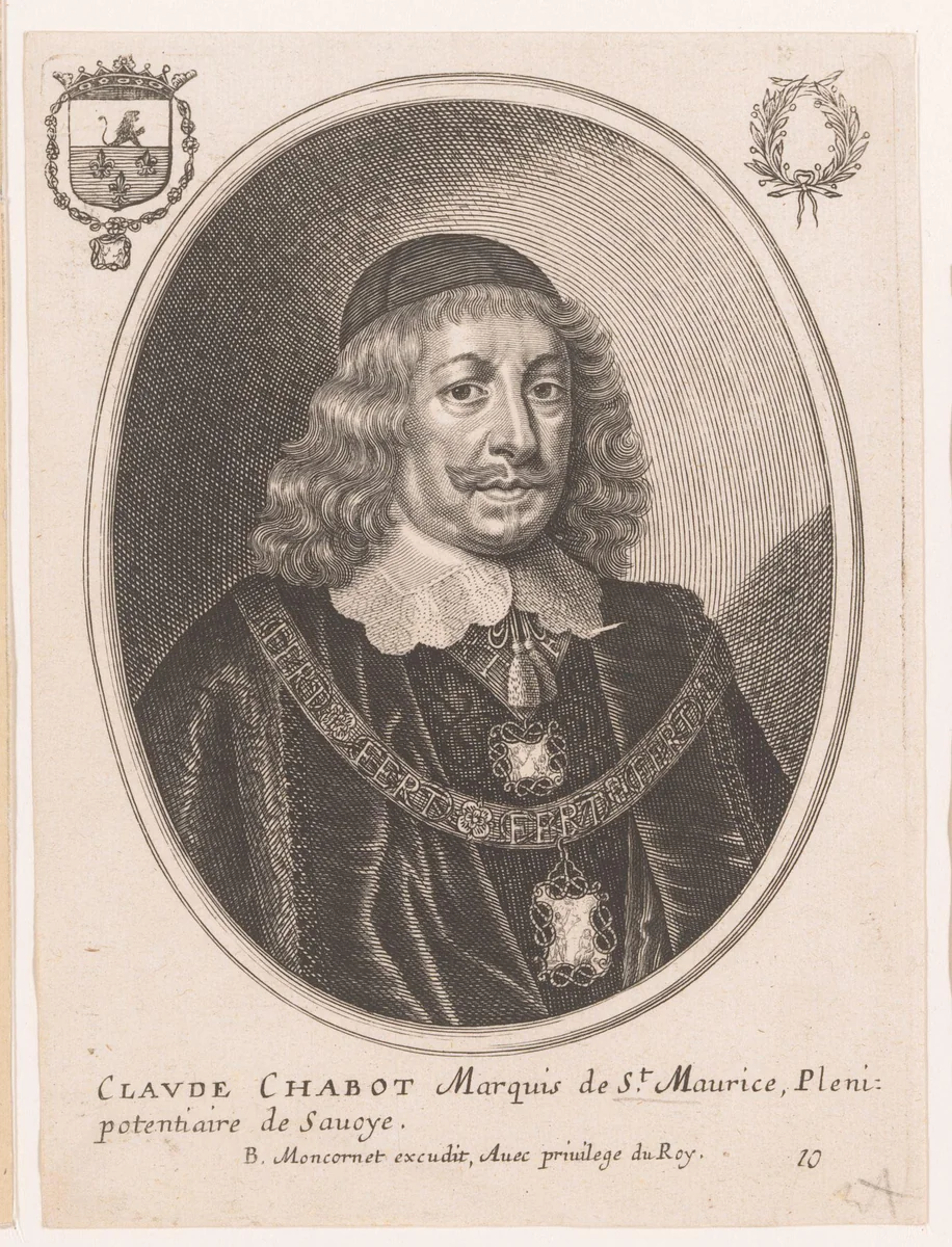 Portret van Claude Chabot by anonymous, print, 1610-1668