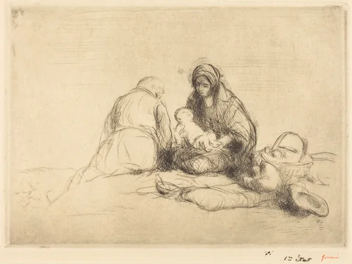 La repos en Egypte (The Rest in Egypt) by Jean-Louis Forain, print, 1911-1921
