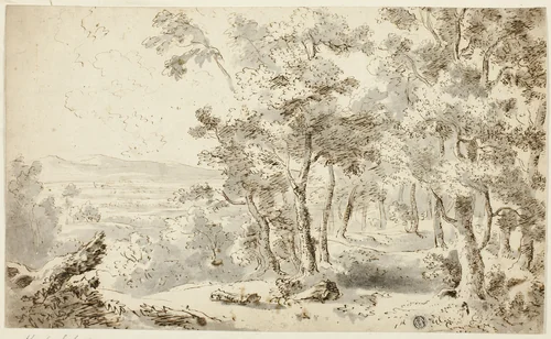 Forest, Valley and Distant Hills by Karl Schutz, drawing, 1765-1800