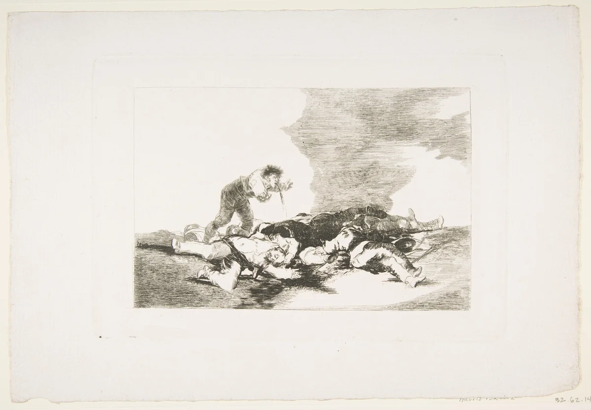 Plate 12 from "The Disasters of War" (Los Desastres de la Guerra): 'This is what you were born for' (Para eso habeis nacido) by Goya, print, 1810