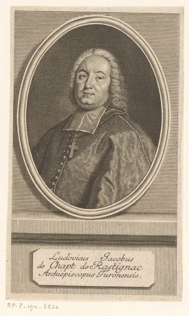 Portret van Louis-Jacques de Chapt de Rastignac by Johann Martin Bernigeroth, print, 1746