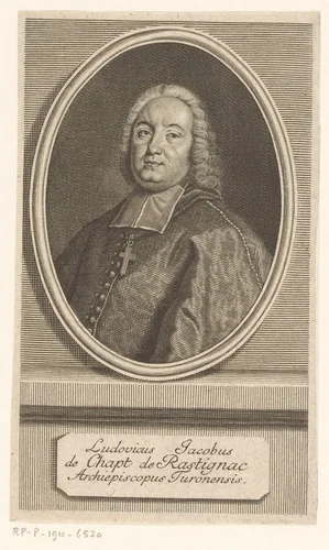 Portret van Louis-Jacques de Chapt de Rastignac by Johann Martin Bernigeroth, print, 1746
