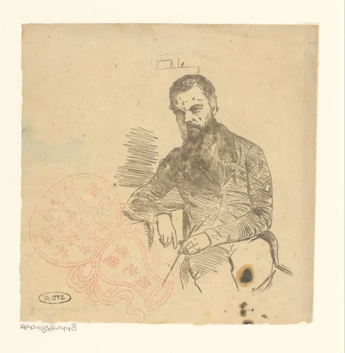 Portret van Jan Weissenbruch by Isaac Weissenbruch, print, 1840-1912
