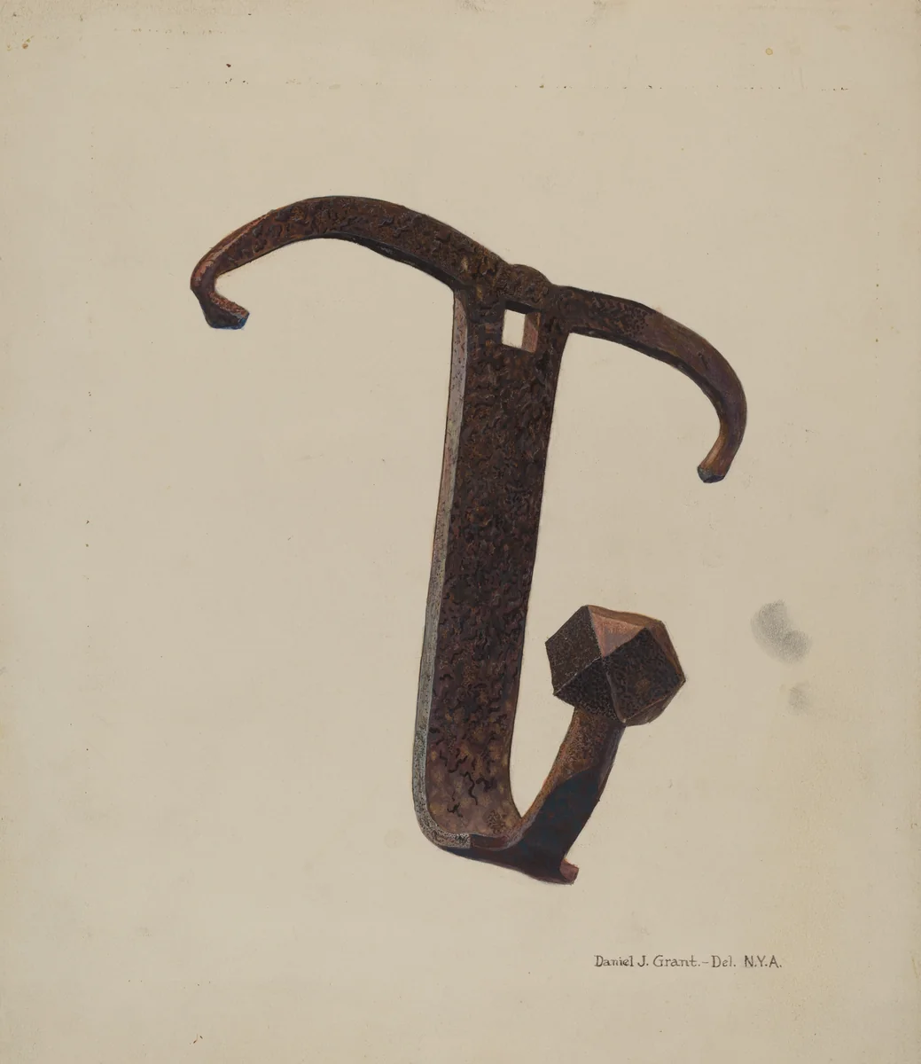 Iron Pot Hook by D.J. Grant, index of american design, 1940