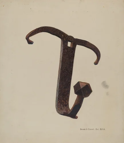 Iron Pot Hook by D.J. Grant, index of american design, 1940