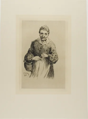 Old Woman with Basket by Gaston La Touche, print, 1878