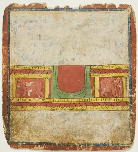 Elephant Throne, from a Set of Initiation Cards (Tsakali) by Tibet, drawing, 1299-1499