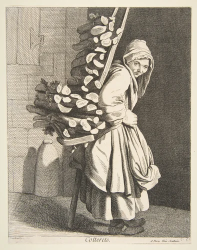 Bundled Firewood Seller by Anne Claude Philippe de Tubières, print, 1746