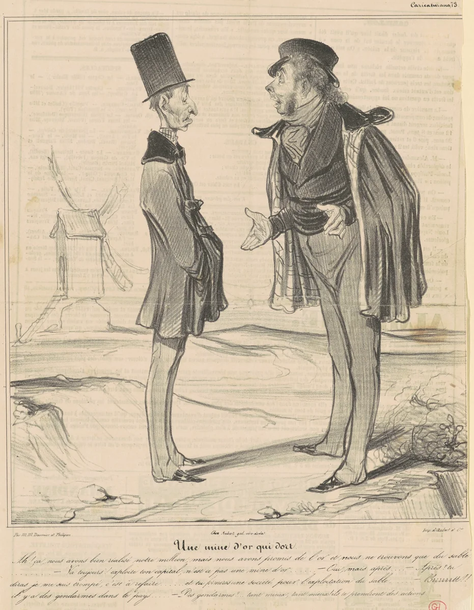 Une mine d'or qui dort by Honoré Daumier, print, 1838