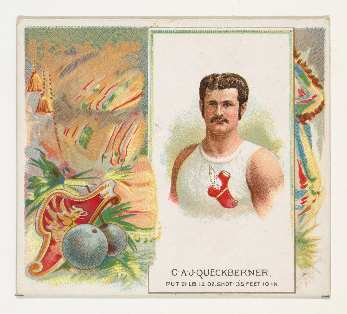 C.A.J. Queckberner, Shot Put, from World's Champions, Second Series (N43) for Allen & Ginter Cigarettes by Allen & Ginter, print, 1888