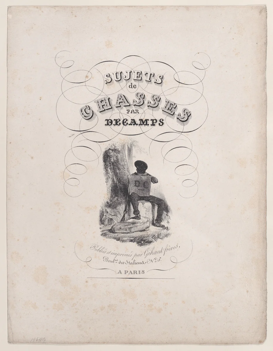 Frontispiece, from "Hunting Scenes" by Alexandre-Gabriel Decamps, print, 1829