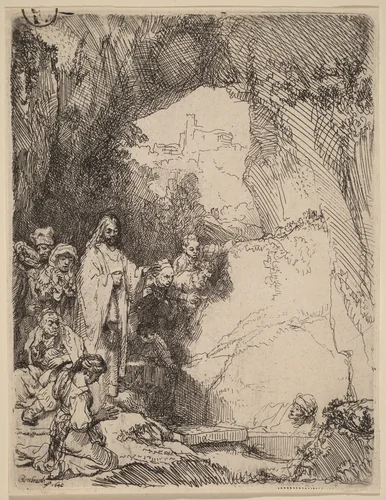 The Raising of Lazarus: Small Plate by Rembrandt van Rijn, print, 1642