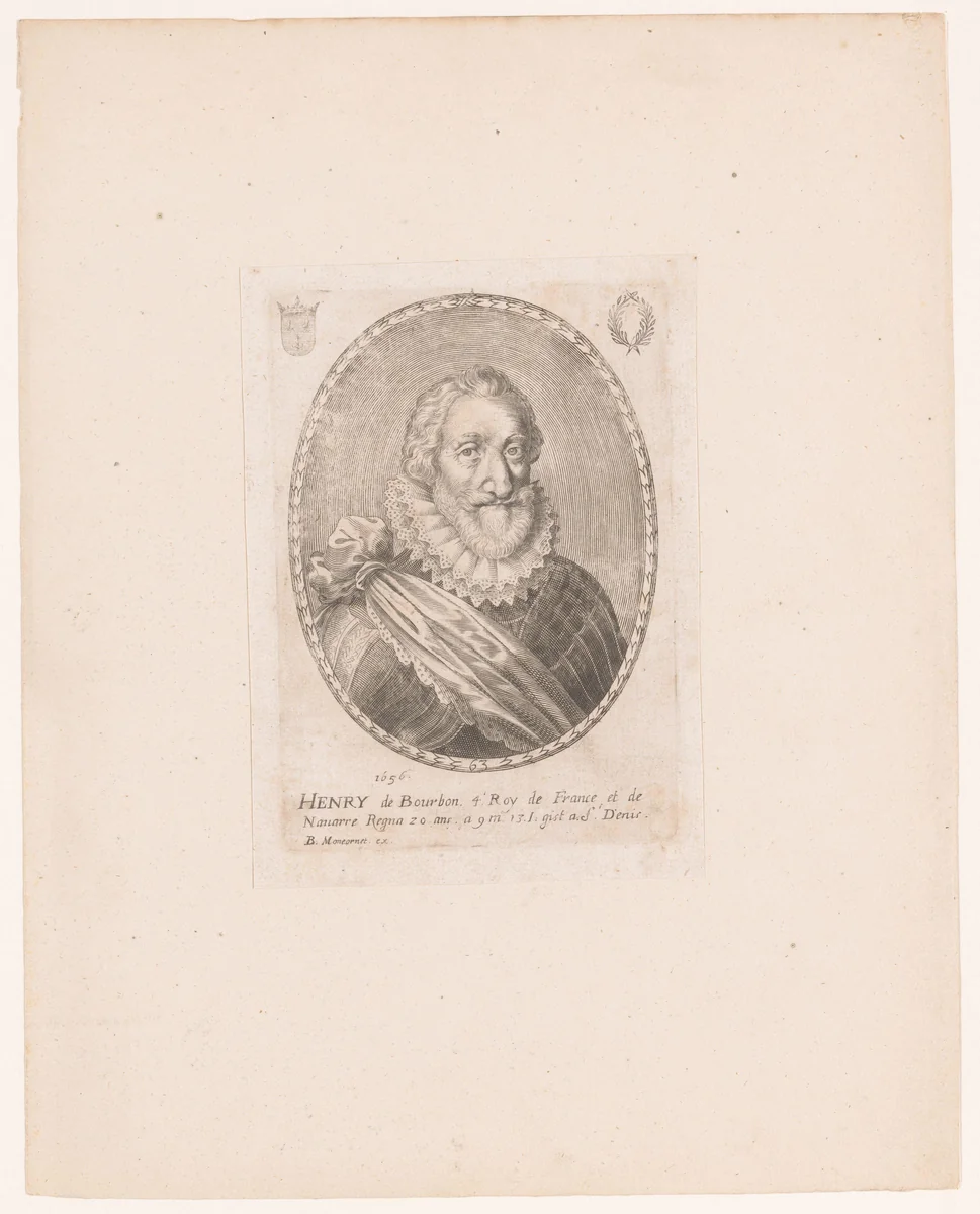 Portret van Hendrik IV van Frankrijk by anonymous, print, 1656