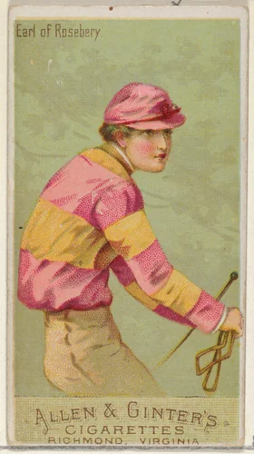 Duke of Rosebery, from the Racing Colors of the World series (N22a) for Allen & Ginter Cigarettes by Allen & Ginter, print, 1888