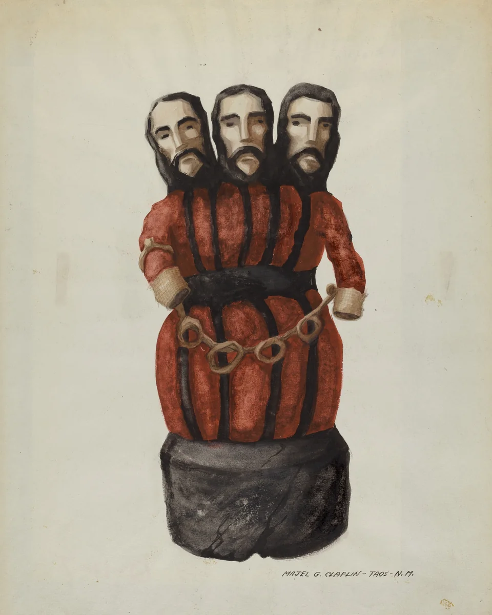 Bulto:"Holy Trinity" by Majel G. Claflin, index of american design, 1937