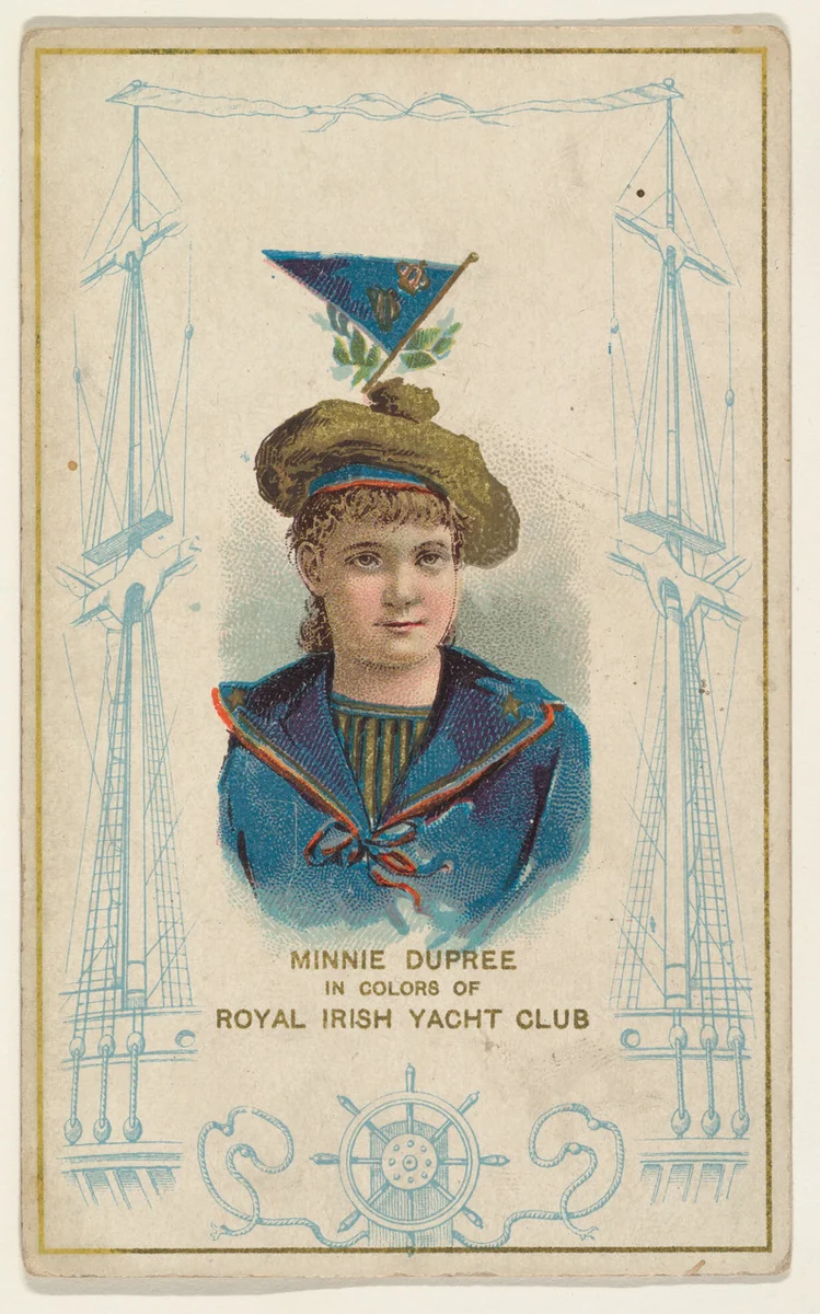 Minnie Dupree in Colors of the Royal Irish Yacht Club, from the Yacht Colors of the World series (N140) issued by Duke Sons & Co. to promote Honest Long Cut Tobacco by W. Duke, Sons & Co., print, 1890