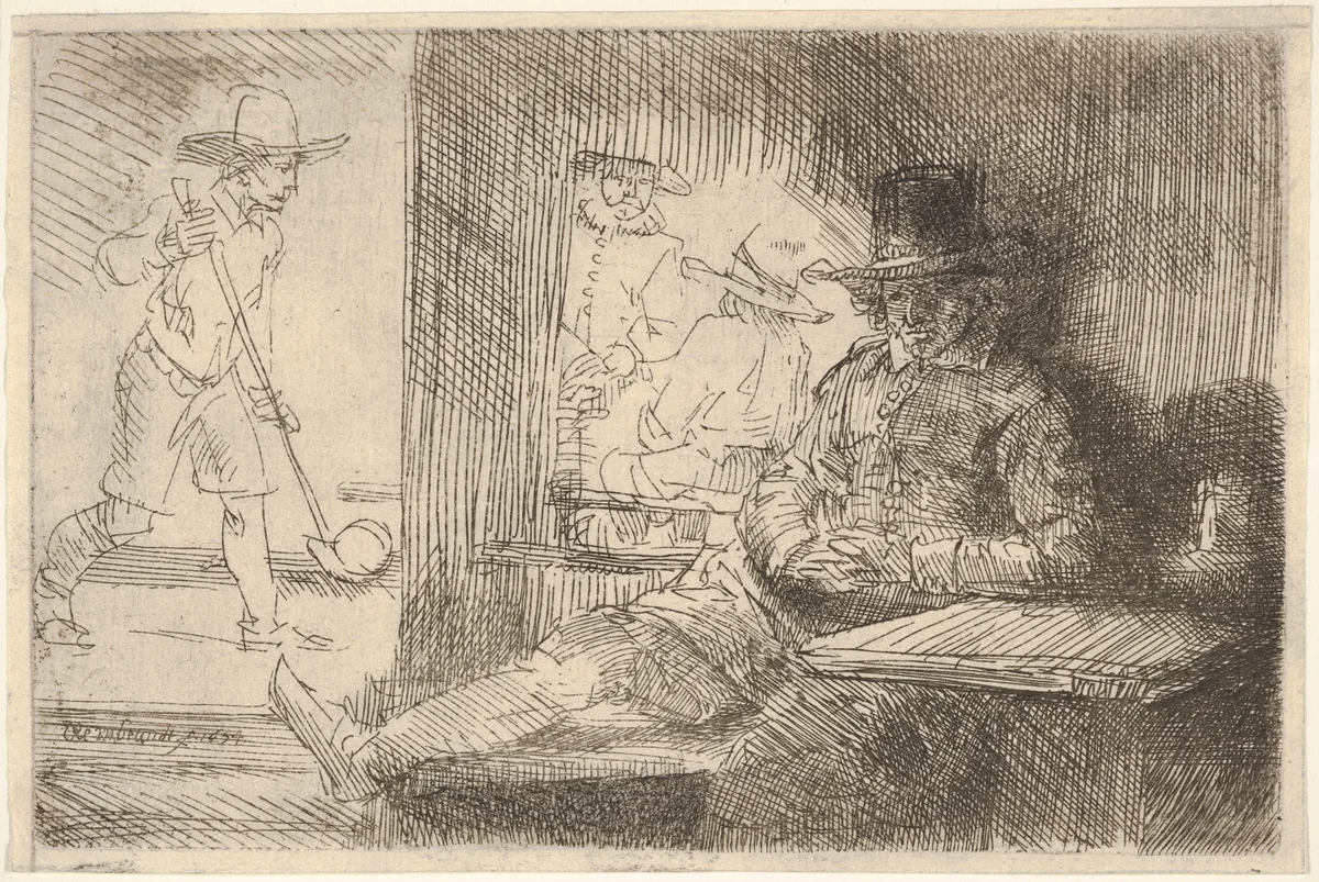 The Ringball Player (Het Klosbaantje) by Rembrandt van Rijn, print, 1654