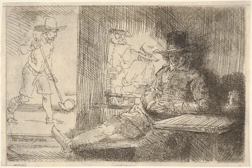 The Ringball Player (Het Klosbaantje) by Rembrandt van Rijn, print, 1654