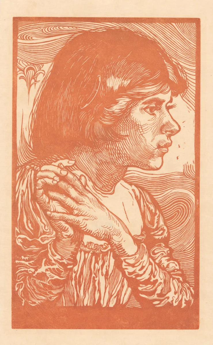 Portret van Johanna Catharina Cornelia Aarts, zuster van de kunstenaar by Johannes Josephus Aarts, print, 1881-1934