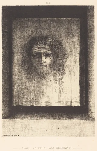 C'etait un voile, un empreinte (It was a veil, an imprint) by Odilon Redon, print, 1891