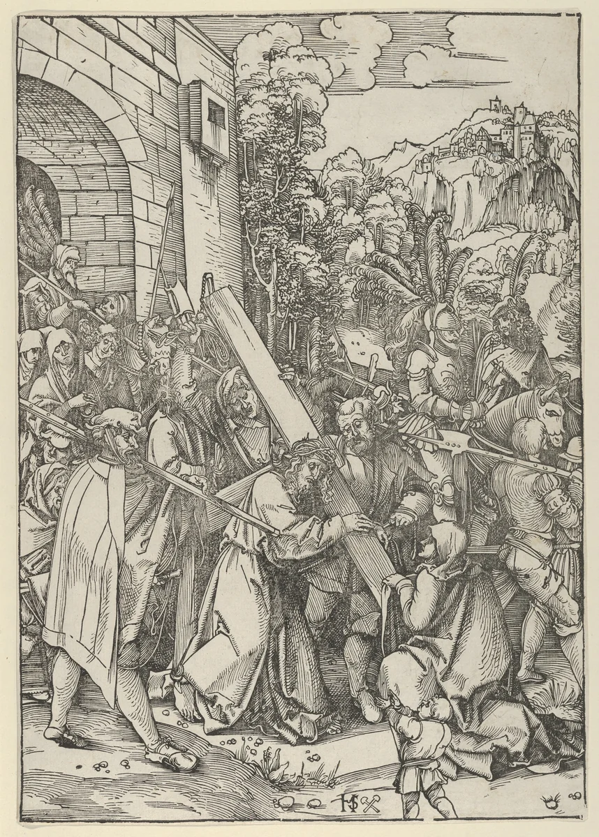 The Carrying of the Cross by Hans Schäufelein, print, 1500-1540