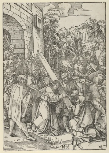 The Carrying of the Cross by Hans Schäufelein, print, 1500-1540