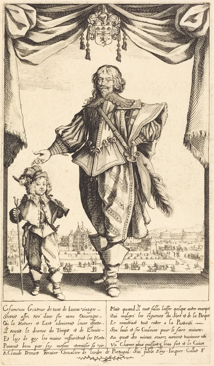 Claude Deruet and his Son, Jean by Jacques Callot, print, 1632