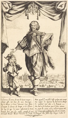 Claude Deruet and his Son, Jean by Jacques Callot, print, 1632