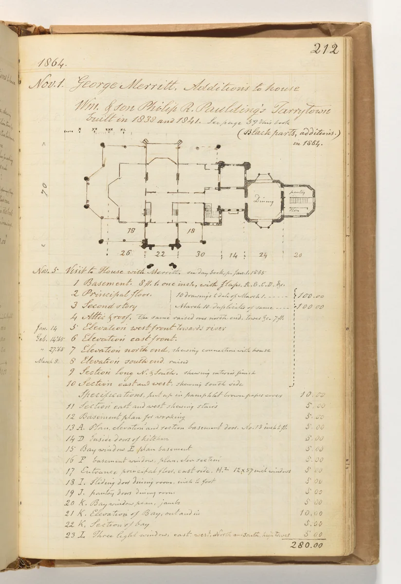 A. J. Davis "Diary" by Alexander Jackson Davis, book, 1829-1882