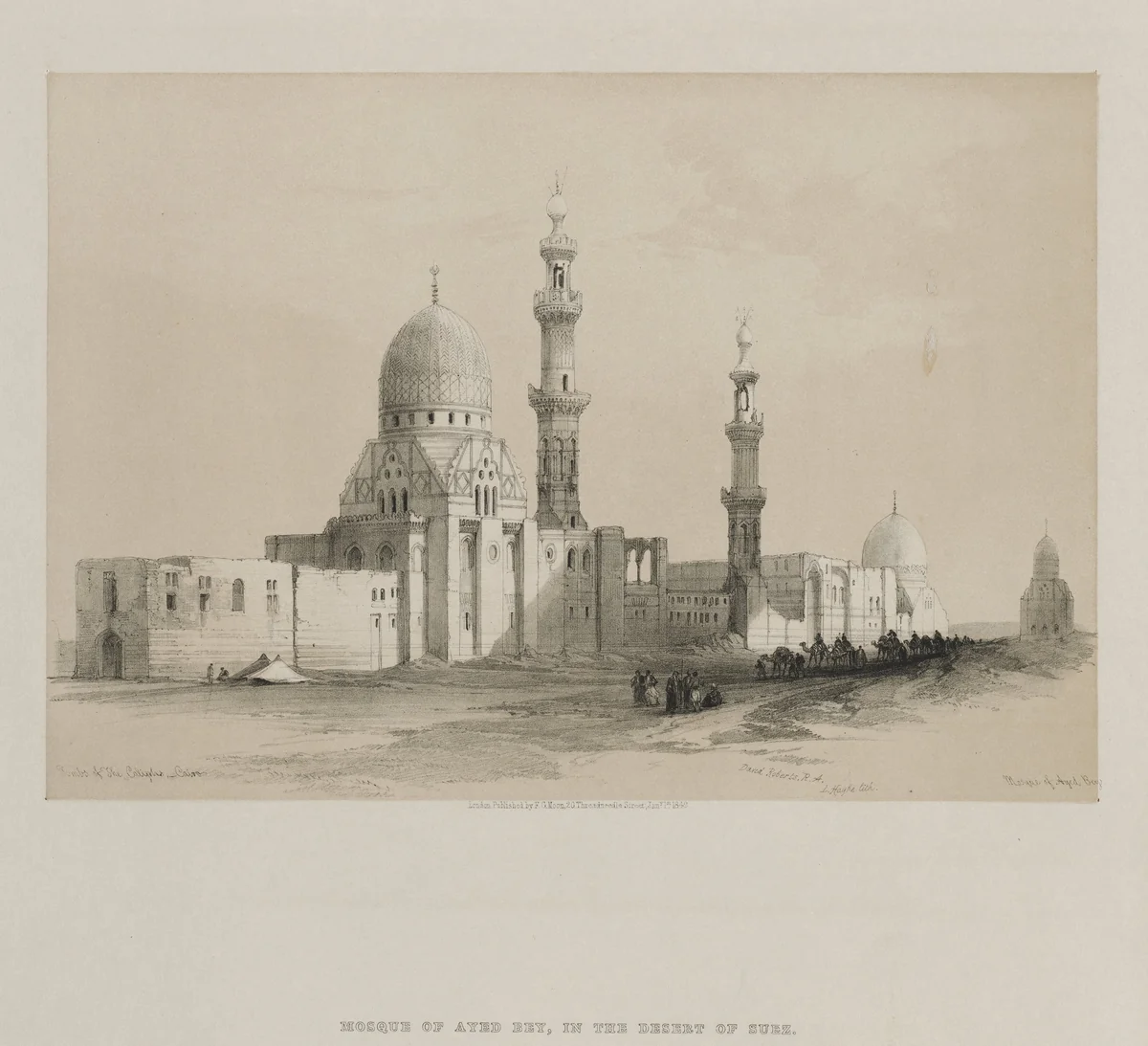 Egypt and Nubia, Volume III: Tombs of the Caliphs-Cairo. Mosque of Ayed Be[y] by Louis Haghe, print, 1849