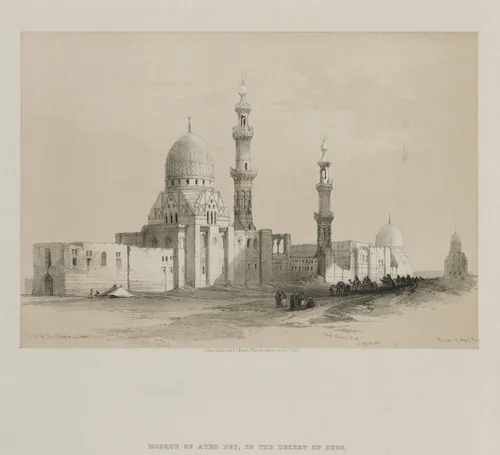 Egypt and Nubia, Volume III: Tombs of the Caliphs-Cairo. Mosque of Ayed Be[y] by Louis Haghe, print, 1849