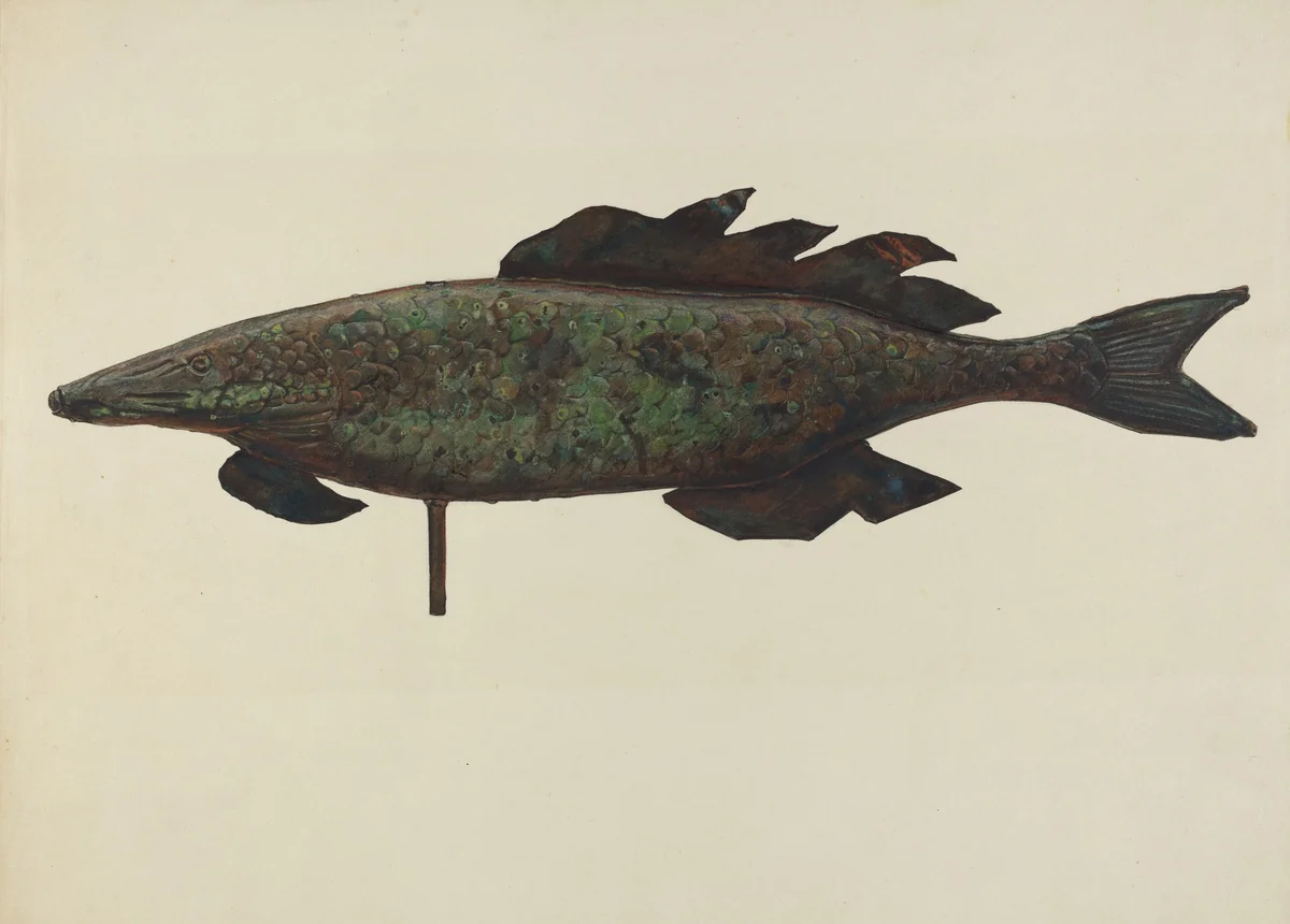 Fish Weather Vane by Elizabeth Fairchild, index of american design, 1937