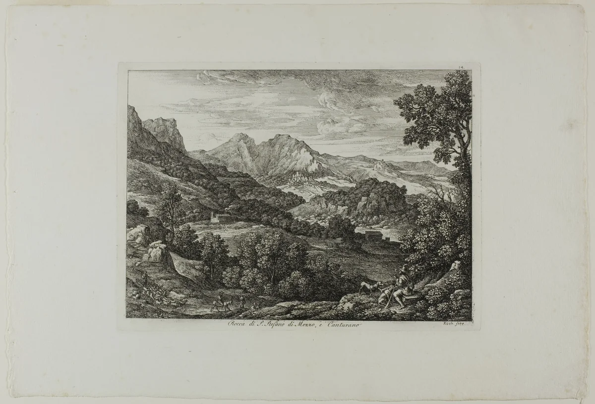 Castle of Saint Stephan of Mezzo and Canturano by Joseph Anton Koch, print, 1810