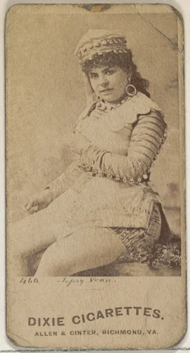 Card 460, Topsy Vonn, from the Actors and Actresses series (N45, Type 7) for Dixie Cigarettes by Allen & Ginter, photograph, 1885-1891