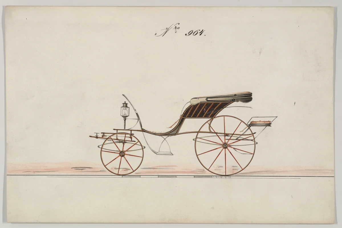 Phaeton #964 by Brewster & Co., drawing, 1865-1875