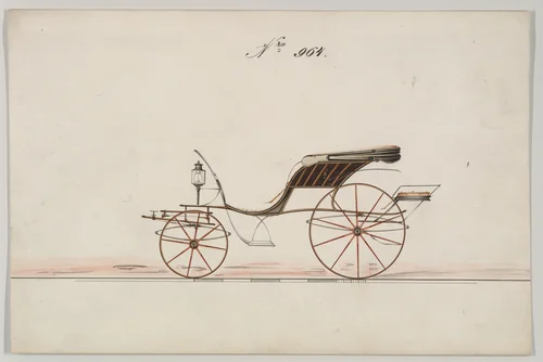 Phaeton #964 by Brewster & Co., drawing, 1865-1875