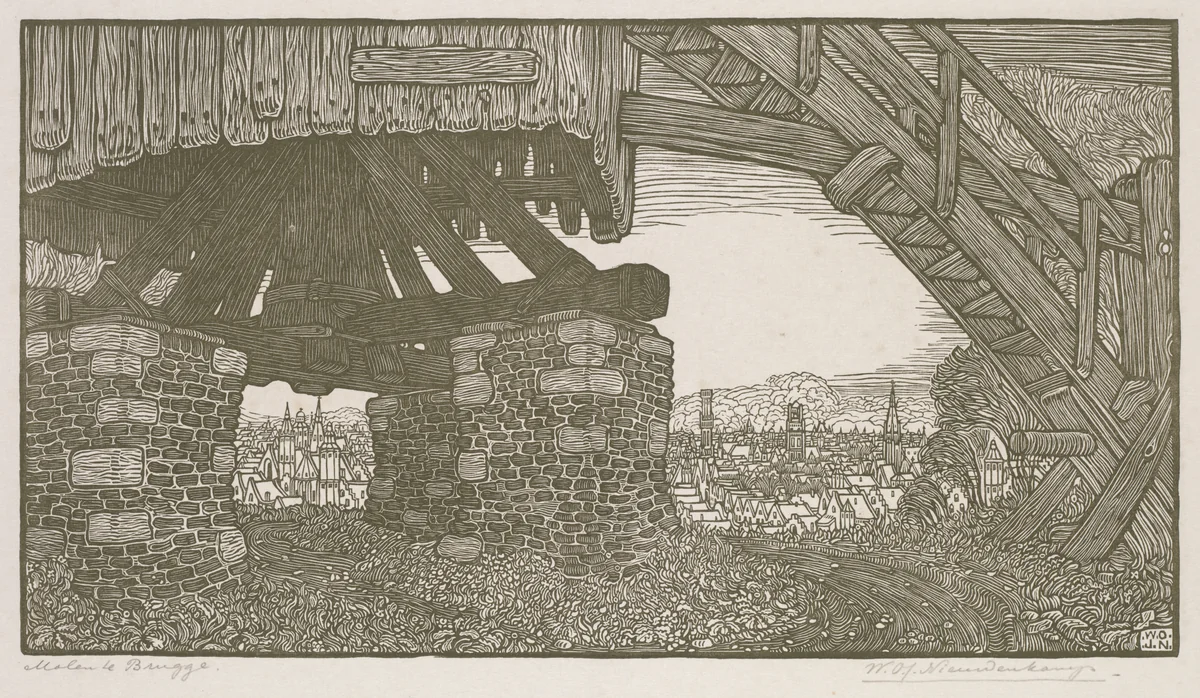 Mill at Bruges by Wynand Otto Jan Nieuwenkamp, print, 1900-1910