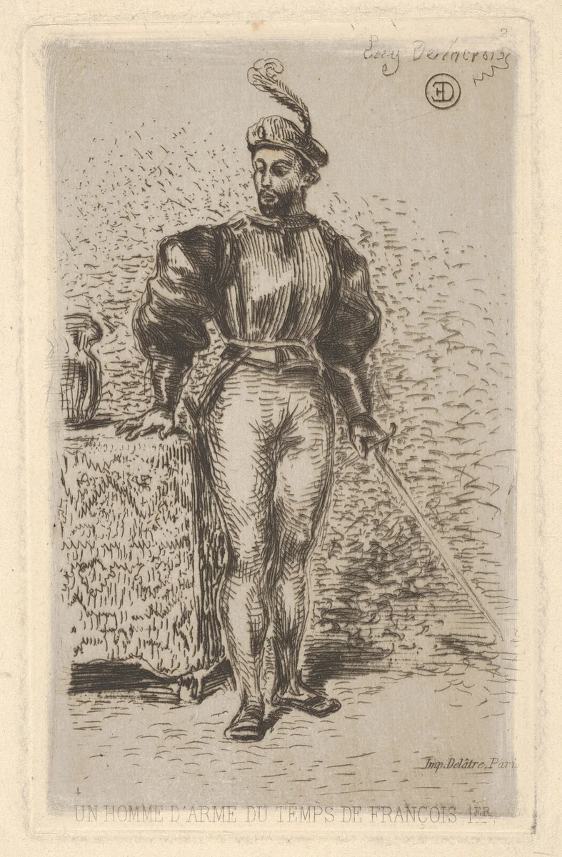 Man at Arms by Eugène Delacroix, print, 1800-1863