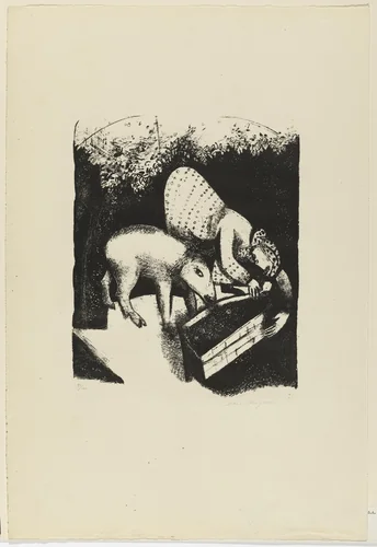The Trough II (L'Auge II) by Marc Chagall, print, 1924