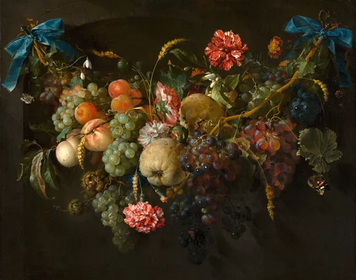 Garland of Fruit and Flowers by Jan Davidsz. de Heem, painting, 1650