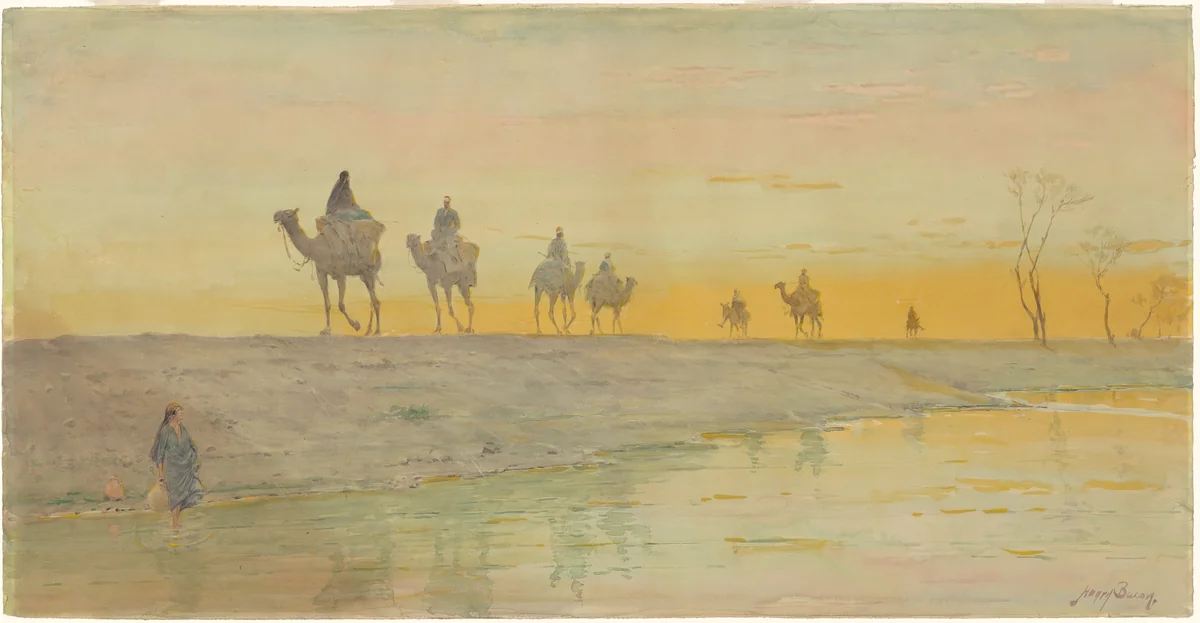 The Nile—Evening by Henry Bacon, drawing, 1905-1911