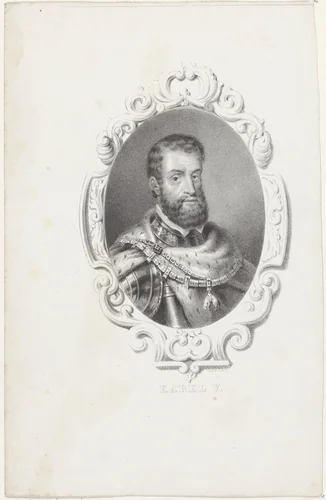 Portret van Karel V by anonymous, print, 1822-1845