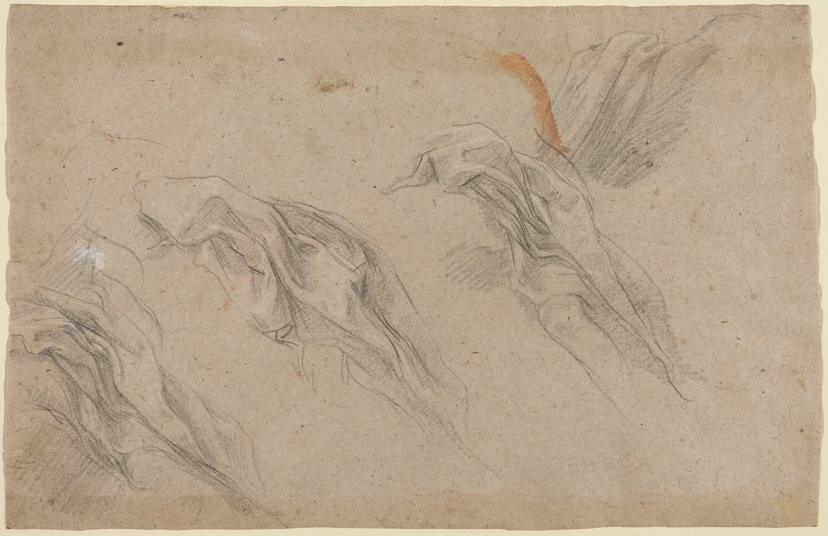 Drapery Studies [recto] by Baldassare Franceschini, drawing, 1655-1659