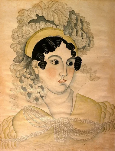 Feathers and Pearls by Emily Eastman, drawing, 1804-1884