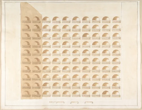 Elevation of a Columbarium by Pietro Paolo Coccetti, drawing, 1710-1727
